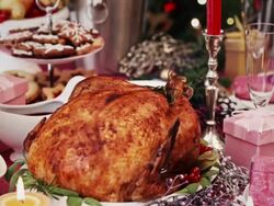 Christmas Turkey Dinner Stock Footage