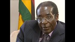 Interview with Zimbabwe president Robert Mugabe. News Clip