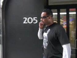 Shawn Wayans at the 'Good Day New York' studio Stock Footage