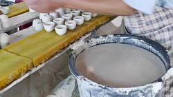 Clay cups Stock Footage