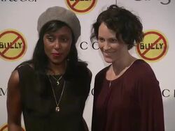 Annabeth Gish  (right) and guest at 'Bully' New York Screening on 3/20/2012 Stock Footage