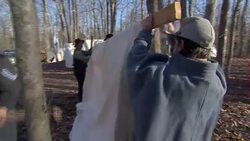 Civil War re-enacters erecting tents News Clip