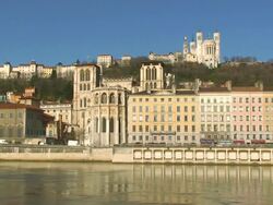 St Jean and Fourviere â€“ Lyon, France Stock Footage