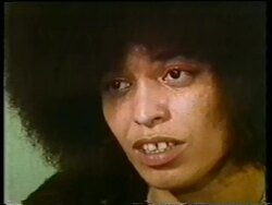 Prison interview with activist Angela Davis Stock Footage