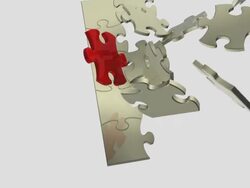 Teamwork, Business, Red Puzzle Concept Stock Footage