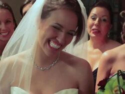 Portrait of brides, mother and bridesmaids laughing Stock Footage