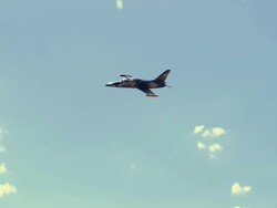 AIR TO AIR, MS, CU, Aero L-39 Albatros flying over desert, Grand Canyon, Arizona, USA Stock Footage