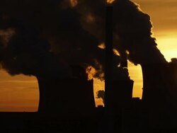 HD Coal Power Plant in the Backlight Stock Footage