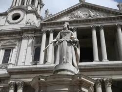Statue of Queen Victoria in front of Saint Paul's Cathedral, London Stock Footage