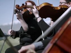Outdoor Orchesta - Strings Stock Footage