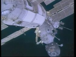 Crew of International Space Station leave ship to work in open space News Clip