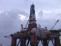 Oil rig in timelapse Stock Footage