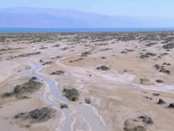 Aerial the Dead Sea in the Judea Desert, Israel Stock Footage