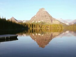 WS View of Two Medicine lake and glacier national park / Montana, United States Stock Footage