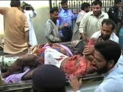 Wounded after market blast in Peshawar News Clip