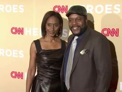 Dennis Wise and guest at 2014 CNN Heroes: An All Star Tribute - Red Carpet at American Museum of Natural History on November 18, 2014 in New York City Stock Footage