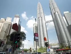 KLCC Twin towers Stock Footage