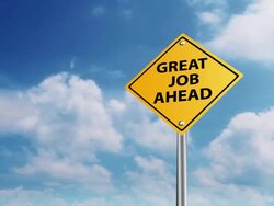 Great job ahead sign Stock Footage