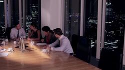 Business people meeting in office at night Stock Footage
