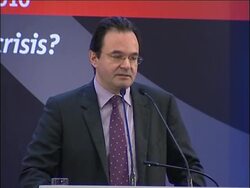 Greek finance minister at economic conference; analyst News Clip