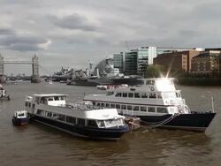 Sailing on the river Thames, London Stock Footage