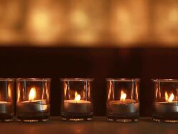 Candles placed in a row. Stock Footage