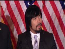 Eight-time world champion boxer Manny Pacquiao was in Washington Tuesday, visiting with Nevada Senator Harry Reid on Capitol Hill. Pacquiao was wrapping up his press tour for his next fight, May 7th against Shane Mosley in Las Vegas. News Clip