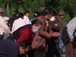 Pilgrims at the Potala Palace, Lhasa News Clip