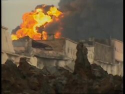 Gas station explosion kills 50 + aerials News Clip