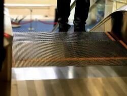 Escalator panning Stock Footage