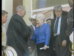 Montage, Governor Ann Richards at Waco memorial Stock Footage