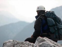HD: Couple Mountain Climbing Stock Footage