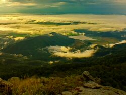 Sunrise over mountain Stock Footage