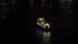 Pleasure boats at night on the River Nile News Clip
