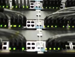 HD HUB Cable Network Close-up (Rack Focus) Stock Footage