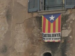 Catalonia Independence Flag Stock Footage