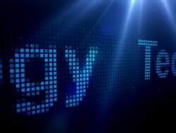 LED Scrolling Text - Technology (On Black) Stock Footage