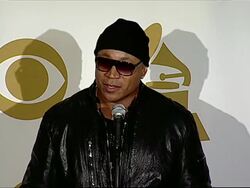 INTERVIEW: LL Cool J on performing with Grandmaster Flash at the The GRAMMY Nominations Concert Live!! - Media Center Arrivals at Los Angeles CA. Stock Footage
