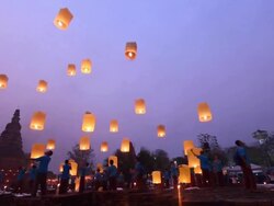 Lantern hot air Stock Footage