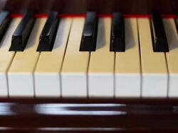 Piano keys close up Stock Footage