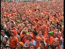 Dutch and French fans watching their match News Clip
