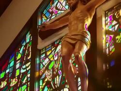 Religious Cross and Jesus Stock Footage