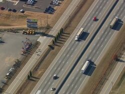 MS AERIAL TS Shot of lorry on highway / South Carolina, United States Stock Footage