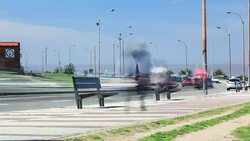 Time lapse of people and traffic in Montevideo, Uruguay Stock Footage