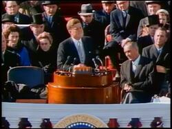 January 20, 1961 President Kennedy makes "Ask not what your country can do for you..." inaugural speech Stock Footage