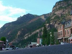 Colorado mountains and town Stock Footage