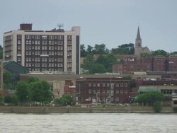 MS Rock Island skyline & Mississippi river / Rock Island, Minnesota, United States Stock Footage