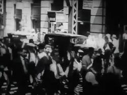B/W 1932 crowd of WWI veterans in Bonus March / NYC Stock Footage
