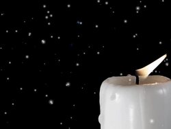 Candle under snow Stock Footage