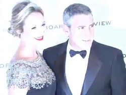 Stacy Keibler, George Clooney at National Board of Review Awards Gala - Red Carpet at Cipriani 42nd Street on 1/10/2012 in New York City, NY. Stock Footage